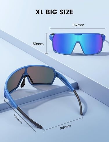 Lamicall XL Size Polarized Sports Sunglasses for Men Women, Large UV400 Protection Sun Glasses, Running Cycling Baseball in Kuwait