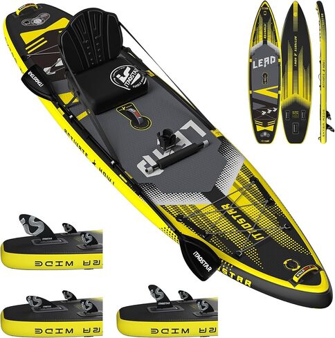 Lead 11 ‘x 33" / 12 '× 35 "قابلة للنفخ لوحة مجداف - مجموعة Premium Sup Board - لوح تجديف مستقر للغاية للبالغين والشباب - جميع مستويات المهارات - للبحيرات والمحيطات in Saudi Arabia