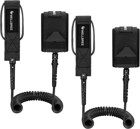 Mellbree Surfboard Leash ، 2Pack 10 أقدام من لوحة الرقص الخالية من التشابك لوكس ل SUPS ، لوحات مجداف 7 مم مكسور مع كفة الكاحل المريحة المصاحبة للتصفح للتصفح أكثر أمانًا in Kuwait