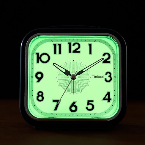 5.5" Extra Large Analog Alarm Clock Silent Non Ticking, Glow in Dark dial, Gentle Wake, Beep Sounds, Increasing Volume, Battery Operated Snooze and Manual Light, Easy Set (Best for Elder) in Kuwait