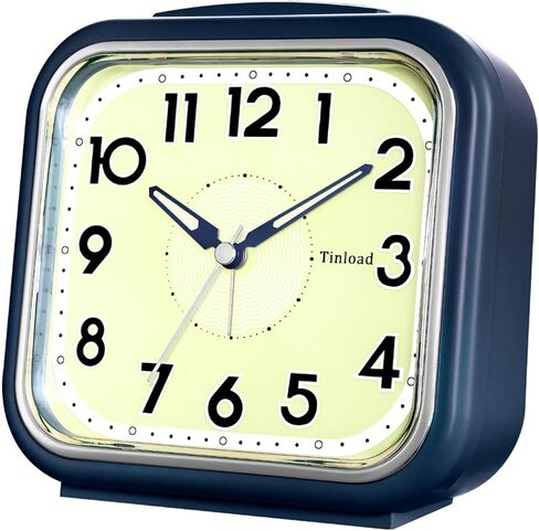 5.5" Extra Large Analog Alarm Clock Silent Non Ticking, Glow in Dark dial, Gentle Wake, Beep Sounds, Increasing Volume, Battery Operated Snooze and Manual Light, Easy Set (Best for Elder) in Kuwait