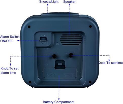 5.5" Extra Large Analog Alarm Clock Silent Non Ticking, Glow in Dark dial, Gentle Wake, Beep Sounds, Increasing Volume, Battery Operated Snooze and Manual Light, Easy Set (Best for Elder) in Kuwait