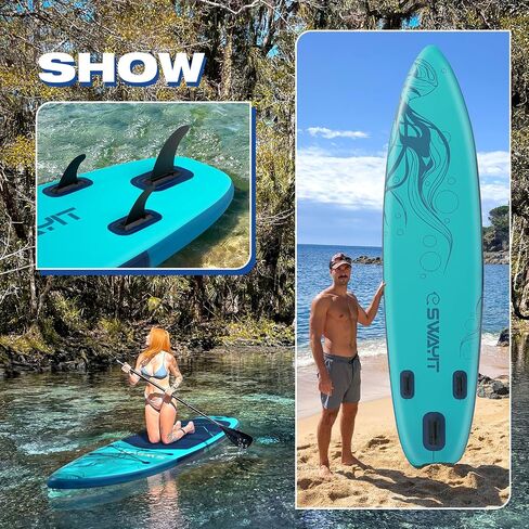Inflatable Stand Up Paddle Board – Durable SUP for Adults & Youth,33" Wide Blow Up Paddle Board with Paddle, Pump, Backpack,Leash – All Around Stable for All Skill Levels, Carries up to 450 lbs in Saudi Arabia