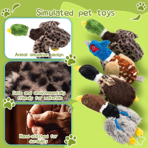 لعبة Duck Duck Dog Greenhead - طيور أفخم مع صوت تجعيد للكلاب الصغيرة والمتوسطة - لعبة تفاعلية ودائمة لللعب والتدريب in Kuwait