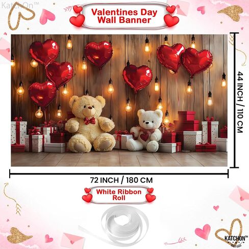 Katchon ، Pink Love Valentines Backdrop - Xtralarge ، 72 × 44 بوصة | خلفيات عيد الحب للتصوير الفوتوغرافي | لافتة عيد الحب ، ديكورات عيد الحب | خلفية عيد الحب ، ديكور عيد الحب in Saudi Arabia