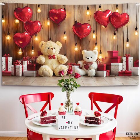 Katchon ، Pink Love Valentines Backdrop - Xtralarge ، 72 × 44 بوصة | خلفيات عيد الحب للتصوير الفوتوغرافي | لافتة عيد الحب ، ديكورات عيد الحب | خلفية عيد الحب ، ديكور عيد الحب in Saudi Arabia