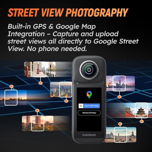 Panox 360 Camera Lens Cap V3 Smart 360 Action Camera مع فيديو 5.7k 360 ، صورة 12K 360 ، كاميرا حركة تتبع ذكية ، تحرير الذكاء الاصطناعي in Kuwait