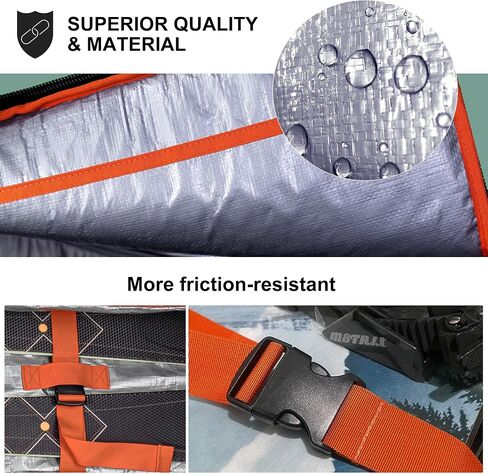 Unigear Snowboard Ski Bag for Air Travel, Reinforced Double Padded Snowboard Bag with EPE Dense, Water-Resistant and Durable up to 175cm Ski Snowboard Travel Bags for Flying in Kuwait