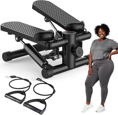 OLIXIS Steppers for Exercise at Home Workout Equipment, Mini Stepper Exercise Machine 300lbs, Twist Step with Resistance Bands, Cardio Weight Loss Equipment Home Fitness in Kuwait