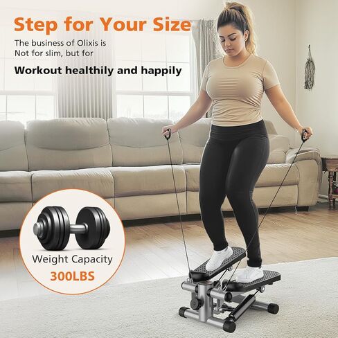 OLIXIS Steppers for Exercise at Home Workout Equipment, Mini Stepper Exercise Machine 300lbs, Twist Step with Resistance Bands, Cardio Weight Loss Equipment Home Fitness in Kuwait