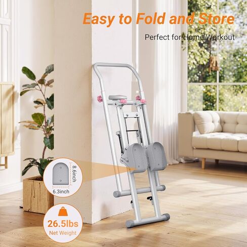 MERACH Stair Stepper for Home Gym Exercise, New Version Vertical Climber Machine for Full-Body Workout, Compact Folding Cardio Exercise Climber with Extended Step Range, Adjustable Handlebar & Pedals in Kuwait