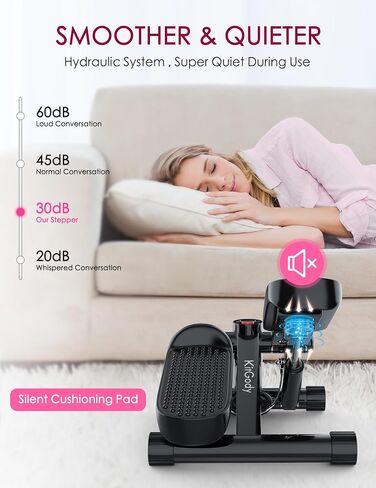 Steppers for Exercise at Home, KitGody Mini Stepper with Resistance Bands, Portable Stair Stepper for Home 330LBS Capacity, Adjustable Height Fitness Stepper Machine in Saudi Arabia