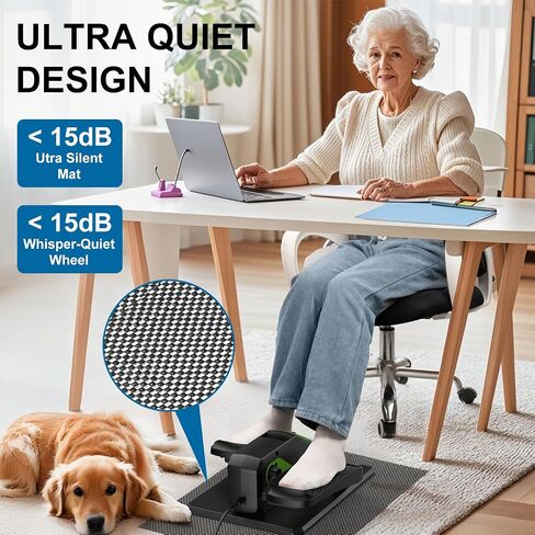VIVURN® 018 Under Desk Elliptical Machine 5 Modes 12 Speeds Low Impact Mini Electric Leg Exerciser As Seen on TV While Sitting for Seniors with Non-Slip Mat Quiet & Portable for Home and Office in Saudi Arabia