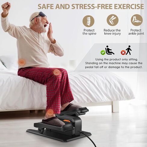 Under Desk Elliptical Machine, Electric Ellipse Leg Exerciser While Sitting for Seniors Adults, Quiet & Portable Electric Seated Pedal Exerciser with Remote Control, 15 Adjustable Speeds, 5 Auto Modes in Saudi Arabia