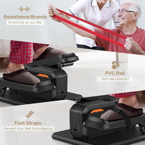 Under Desk Elliptical Machine, Electric Ellipse Leg Exerciser While Sitting for Seniors Adults, Quiet & Portable Electric Seated Pedal Exerciser with Remote Control, 15 Adjustable Speeds, 5 Auto Modes in Saudi Arabia