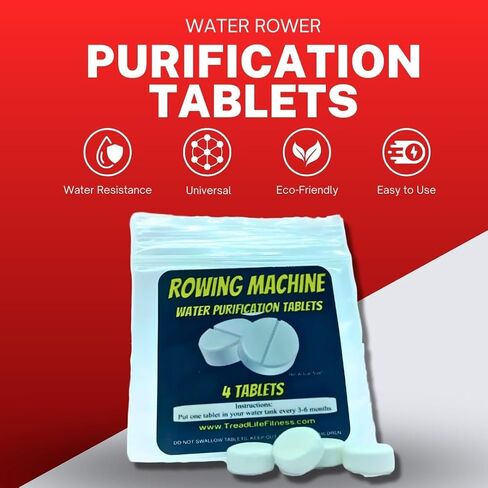Rowing Machine Water Cleaning Tablets | Universal Water Rowing Machine Tank Cleaner | Safe, Eco-Friendly Formula | 4 Tablets in Kuwait