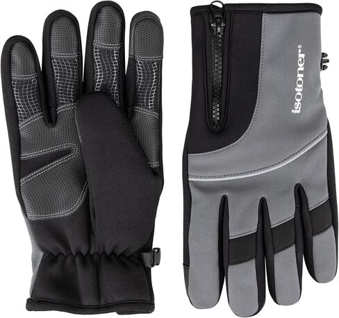isotoner Men’s Neoprene Sport Gloves with Zipper Closure, Touchscreen Compatibility and Water Repellency in Saudi Arabia