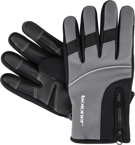 isotoner Men’s Neoprene Sport Gloves with Zipper Closure, Touchscreen Compatibility and Water Repellency in Saudi Arabia