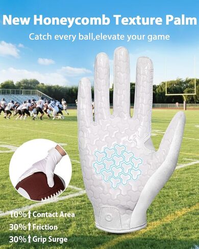 Pixel Panda Football Gloves Adult Men, Black White Flag Football Gloves with Pro-Grade Sticky Grip, Breathable Wide Receiver Glove Gifts for High Training Performance (Black,XL) in Kuwait