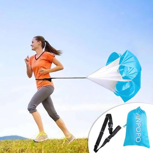 BFSmile تشغيل سرعة التدريب 56 "المظلة مع حزام قابل للتعديل ، حقيبة الحمل الحرة. مقاومة شلالات السرعة الجري المظلة للأطفال الشباب والبالغين in Kuwait