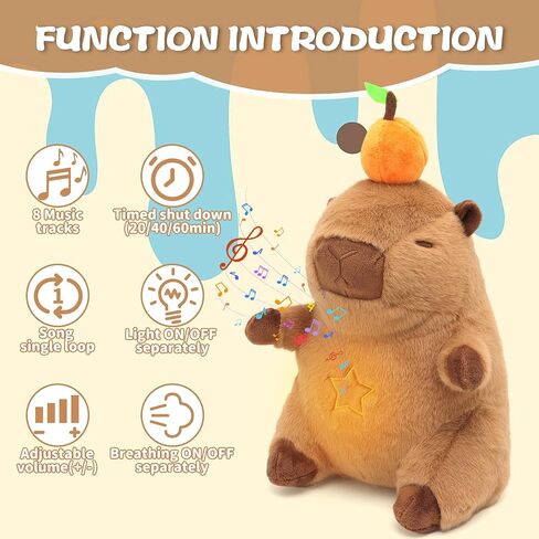 iutoyyeye giraffe تنفس حيوان محشوة بالموسيقى والضوء ، 12.6 "لطيبة التنفس اللطيف لعبة دمية تهدئة مع السيطرة عن بُعد in Kuwait