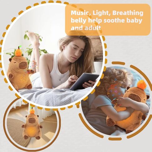iutoyyeye giraffe تنفس حيوان محشوة بالموسيقى والضوء ، 12.6 "لطيبة التنفس اللطيف لعبة دمية تهدئة مع السيطرة عن بُعد in Kuwait