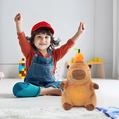 iutoyyeye giraffe تنفس حيوان محشوة بالموسيقى والضوء ، 12.6 "لطيبة التنفس اللطيف لعبة دمية تهدئة مع السيطرة عن بُعد in Kuwait