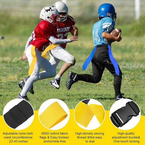 مجموعة Flag Football - 14 لاعبًا قابل للتعديل في العلم ، يحتوي على 42 علامة كرة قدم ، 8 مخاريط تدريب ، حجم 3 كرة قدم ، حقيبة تخزين ومضخة ، مثالية للشباب البالغين والأطفال والبالغين in Saudi Arabia
