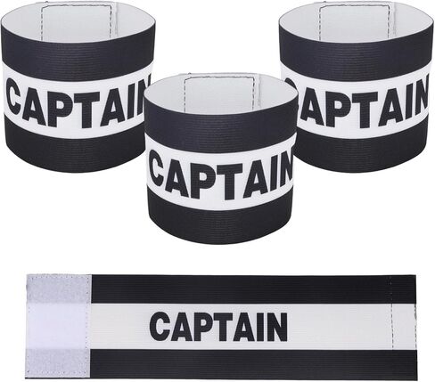 3pcs Captain Armbands Soccer, Adjustable Leader Football Arm Bands Breathable Soccer Captain Armband Sport Accessory for Football Rugby Basketball for Youth and Adults (Black) in Saudi Arabia