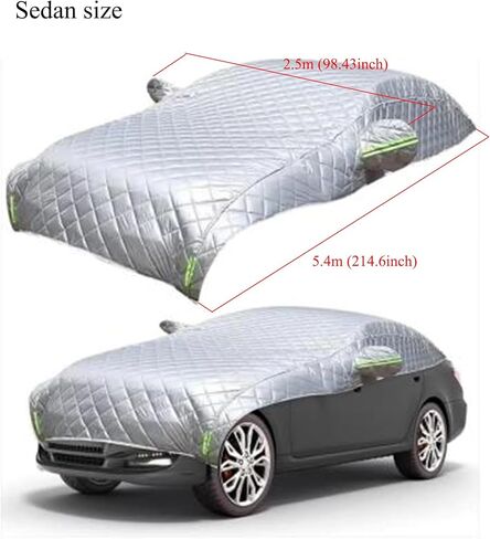 Car Cover Against Hail, Windshield Hail Protector Car Cover, Thicken Hail Cover for SUV, Hail Blanket,Dustproof Snowproof for Sedan and Hatchback (Silver,Sedan) in Saudi Arabia