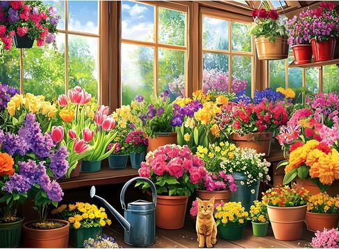 300 Pieces Puzzles for Adult Jigsaw Puzzle 300 Piece, Funny Puppy Puzzle Children Seniors, Vibrant Imagery Flower Puzzle, Challenging Activity Game Gift for Family Friends Men Women 21x15 Inches in Kuwait