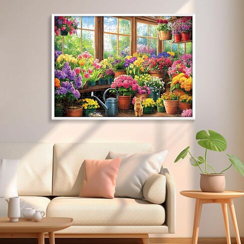 300 Pieces Puzzles for Adult Jigsaw Puzzle 300 Piece, Funny Puppy Puzzle Children Seniors, Vibrant Imagery Flower Puzzle, Challenging Activity Game Gift for Family Friends Men Women 21x15 Inches in Kuwait