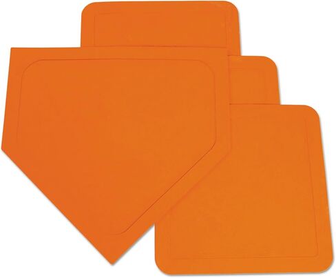 Champion Sports Throwdown Base Set: 4 Baseball & Softball Rubber Throw Down Bases - Training & Practice Equipment, Orange , 1" x 17" x 17" in Saudi Arabia