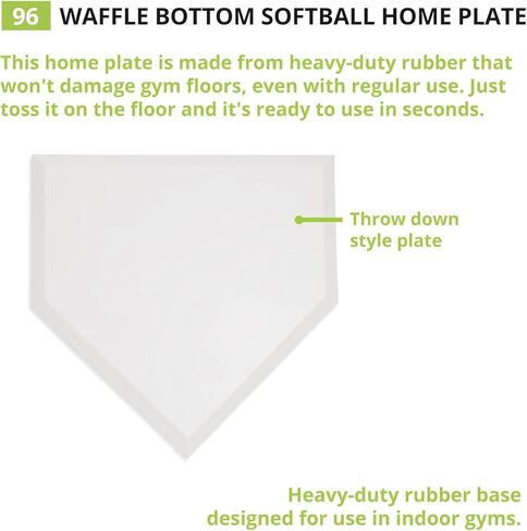 Champion Sports-96 Heavy-Duty Rubber Home Plate, White 16" x 17" x 1" in Kuwait