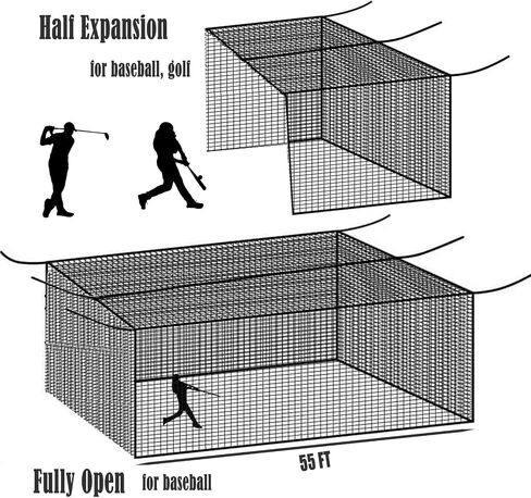 Batting Cage Netting Wire Tension Kit for 35/55/70FT Batting Cage Cable Suspension Kits Batting Cage Netting Baseball Softball DIY Net Hanging Kit Indoor and Outdoor Backyard Design in Kuwait