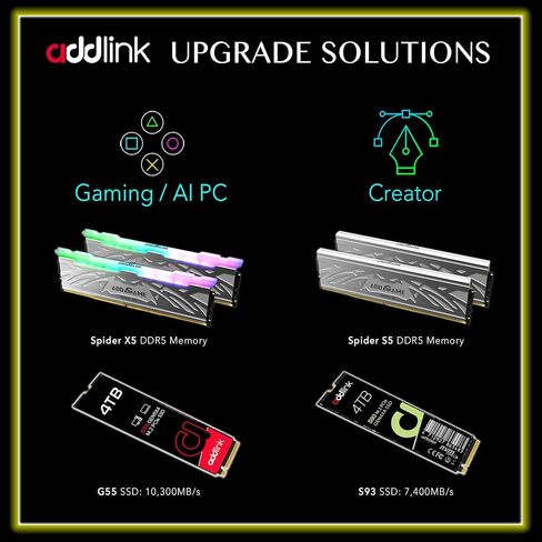 Addlink A93 2TB Storage Expansion for PS5 Console with Heatsink, Up to 7400mb/s, Gen 4 PCIe NVMe m.2 2280, SLC Cache Internal Solid State Drive(‎ad2TBA93M2P) in Kuwait