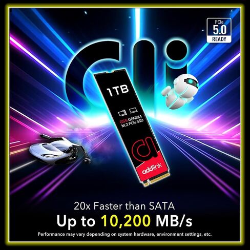 Addlink A93 2TB Storage Expansion for PS5 Console with Heatsink, Up to 7400mb/s, Gen 4 PCIe NVMe m.2 2280, SLC Cache Internal Solid State Drive(‎ad2TBA93M2P) in Kuwait