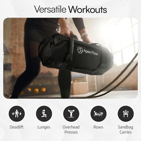 APEX FLOW Sandbags for Working Out – 1000D Nylon Weighted Training Bag with 4 Inner Sandbags, 8 Handles – Adjustable 40lb Sand Bag for Weight Training, Fitness, and Travel in Kuwait