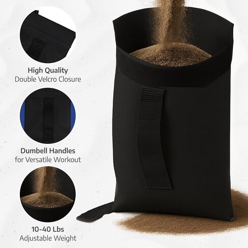APEX FLOW Sandbags for Working Out – 1000D Nylon Weighted Training Bag with 4 Inner Sandbags, 8 Handles – Adjustable 40lb Sand Bag for Weight Training, Fitness, and Travel in Kuwait