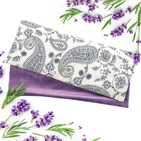 Lavender Eye Pillow for Relaxation, Yoga, Sleep – Weighted Eye Mask for Headache, Sinus, Aromatherapy Moist Heat Compress, Meditation Accessory, Relaxation Gift for Women (Purple) in Saudi Arabia