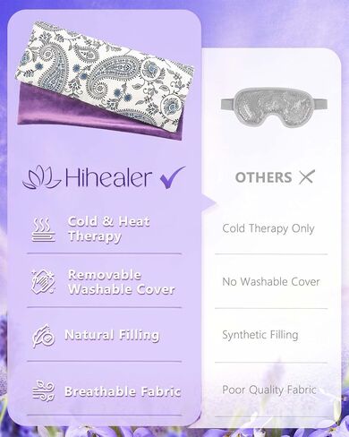 Lavender Eye Pillow for Relaxation, Yoga, Sleep – Weighted Eye Mask for Headache, Sinus, Aromatherapy Moist Heat Compress, Meditation Accessory, Relaxation Gift for Women (Purple) in Saudi Arabia