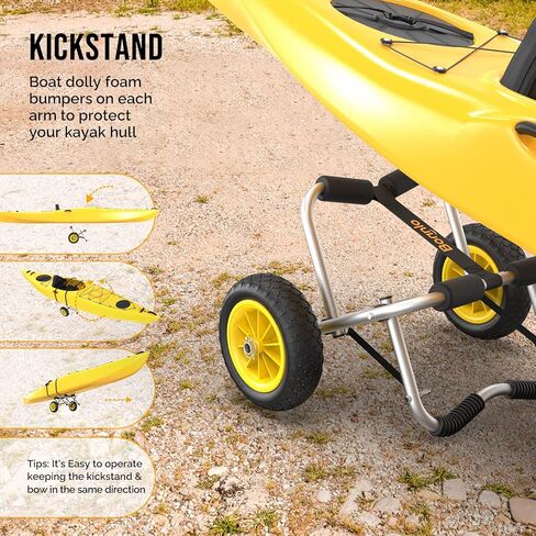 Bonnlo Kayak Cart Dolly Kayak Wheels Detachable Canoe Cart with Solid Tires and Kickstand Kayak Trolley in Saudi Arabia