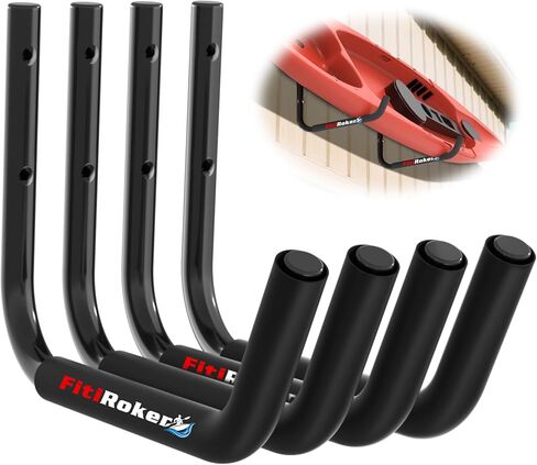 Kayak Storage Rack – 100LB Wall Mounted Kayak Hook with EVA Padding | Kayak Wall Mount & Kayak Rack for Garage | Garage Storage Hooks for Canoes, Paddle Boards, Ladders, Bikes (Round Tube) in Saudi Arabia