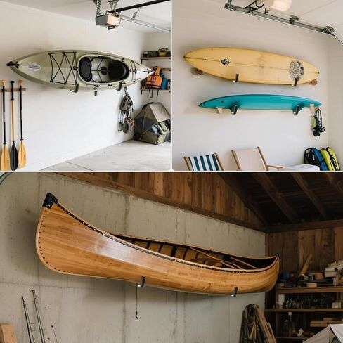 Kayak Storage Rack – 100LB Wall Mounted Kayak Hook with EVA Padding | Kayak Wall Mount & Kayak Rack for Garage | Garage Storage Hooks for Canoes, Paddle Boards, Ladders, Bikes (Round Tube) in Saudi Arabia