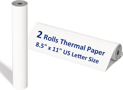 6 Rolls Thermal Paper 8.5 X 11 Inch, US Letter Paper Roll for M08f M832 Portable Printer, Thermal Printer Paper, Quick-dry A4 Paper Rolls for M08f M832 Inkless Printer, Paper for Printer in Kuwait