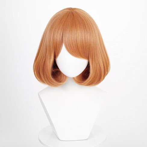 35cm Brown Short Women Straight Cosplay Wig BOB Style Synthetic Party Wig with Long Bangs in Kuwait