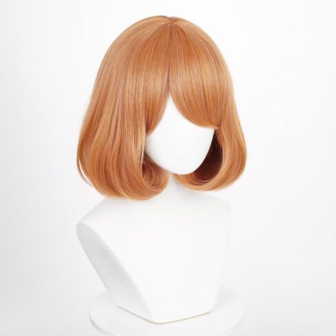 35cm Brown Short Women Straight Cosplay Wig BOB Style Synthetic Party Wig with Long Bangs in Kuwait