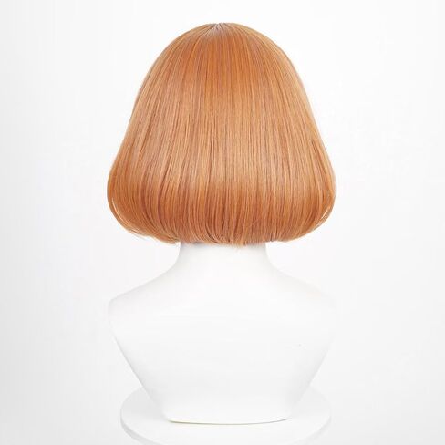 35cm Brown Short Women Straight Cosplay Wig BOB Style Synthetic Party Wig with Long Bangs in Kuwait