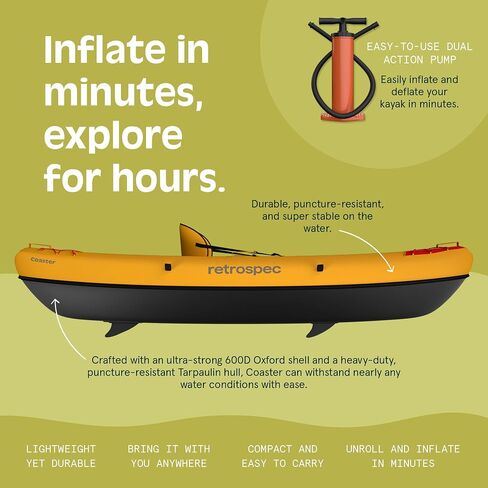 Retrospec Coaster Single & Tandem Inflatable Kayak in Saudi Arabia