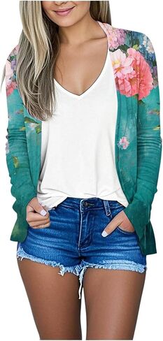 SHOPESSA Light Weight Cardigan Women Long Sleeve Open Front Shrug Casual Solid Color Cardigan Fall Fashion 2025 Tops in Saudi Arabia